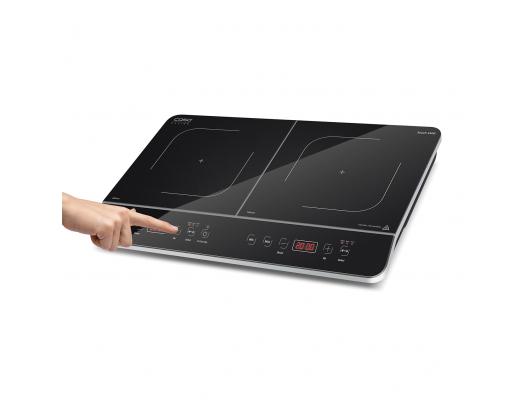 Indukcinė mini viryklė Caso Hob Touch 3500 Induction, Number of burners/cooking zones 2, Touch control, Timer, Black, Display