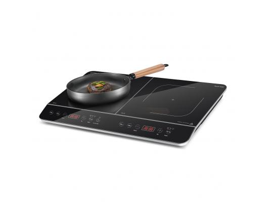 Indukcinė mini viryklė Caso Hob Touch 3500 Induction, Number of burners/cooking zones 2, Touch control, Timer, Black, Display