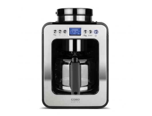 Kavos aparatas Caso Design Compact Coffee Maker with Grinder Manual, 600 W, Black/Stainless steel