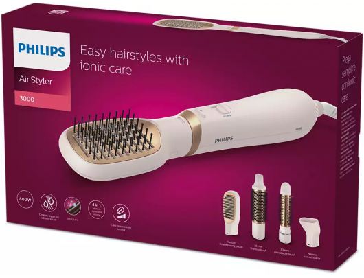 Plaukų formavimo šukos Philips BHA310, 3 šilumos nustatymai, 800 W, rožinis
