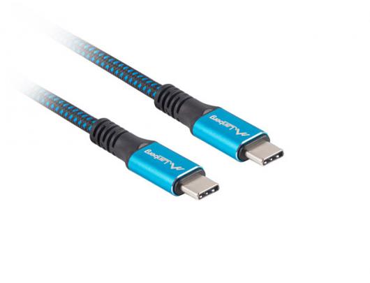 Kabelis Lanberg USB-C to USB-C Cable, 0.5 m 8K/30Hz, Black/Blue