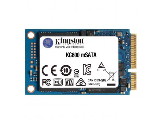 SSD diskas Kingston KC600 1000GB, SSD interface mSATA, Write speed 520 MB/s, Read speed 550 MB/s
