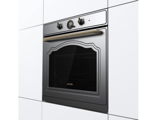 Orkaitė Gorenje Oven BOS67371CLB 77 L, Built in, EcoClean, Mechanical, Steam function, Height 59.5 cm, Width 59.5 cm, Black