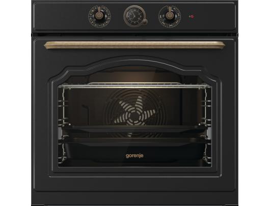 Orkaitė Gorenje Oven BOS67371CLB 77 L, Built in, EcoClean, Mechanical, Steam function, Height 59.5 cm, Width 59.5 cm, Black