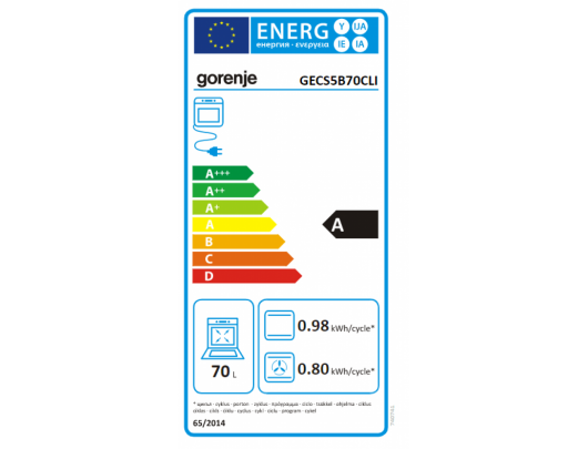 Elektrinė viryklė Gorenje Cooker GECS5B70CLI Hob type Vitroceramic, Oven type Electric, Beige, Width 50 cm, 70 L, Depth 59.4 cm