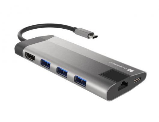 Adapteris Natec USB-C Multiport Adapter 	NMP-1690 0.15 m, Grey, USB Type-C