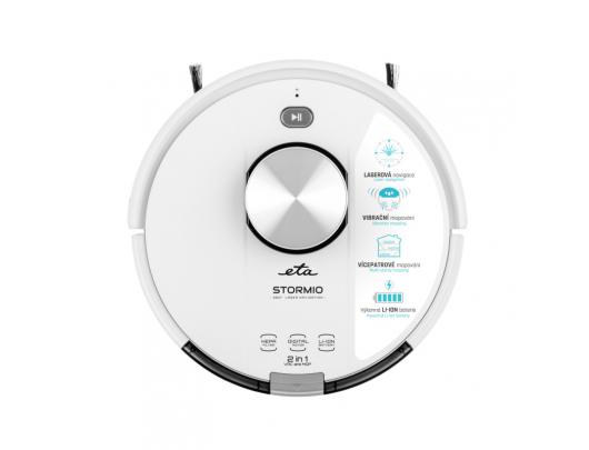 Dulkių siurblys robotas ETA Vacuum Cleaner Robot ETA423790000 Stormio Wet&Dry Operating time (max) 120 min Li-Ion 2400 mAh Dust capacity 0.6 L White