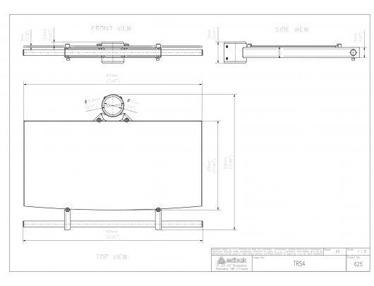 Lentyna EDBAK TRS4c-B Glass Shelf with Handle skirta TR4/TR5/TR6 Trolleys