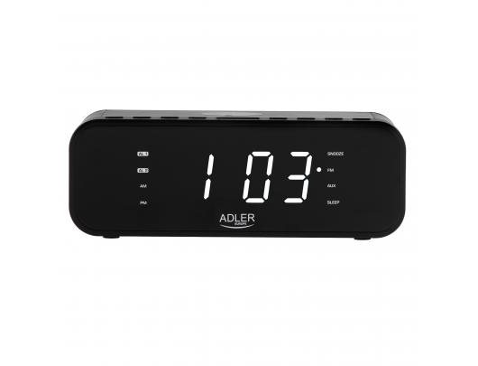 Radijo imtuvas Adler Alarm Clock with Wireless Charger AD 1192B AUX in, Black, Alarm function