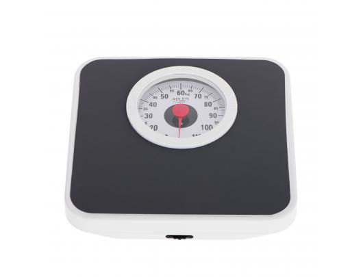 Svarstyklės Adler Mechanical Bathroom Scale AD 8178 Maximum weight (capacity) 120 kg, Accuracy 1000 g, Black