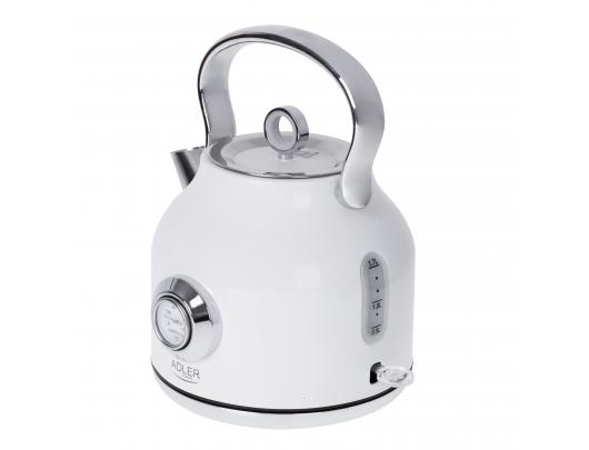 Virdulys Adler Kettle with a Thermomete AD 1346w Electric, 2200 W, 1.7 L, Stainless steel, 360° rotational base, White