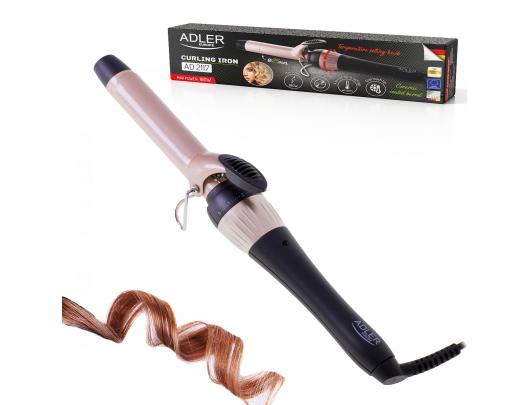 Žnyplės plaukams Adler Curling Iron AD 2117 Ceramic heating system, Barrel diameter 25 mm, Temperature (max) 200 °C, 45 W, Black/Pink