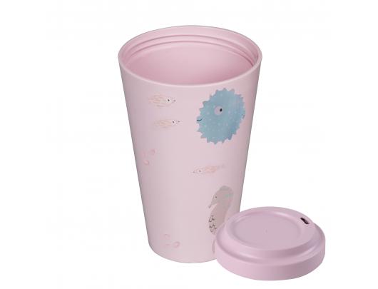 Puodelis Stoneline Awave Coffee-to-go cup 21956 Capacity 0.4 L, Material Silicone/rPET, Rose