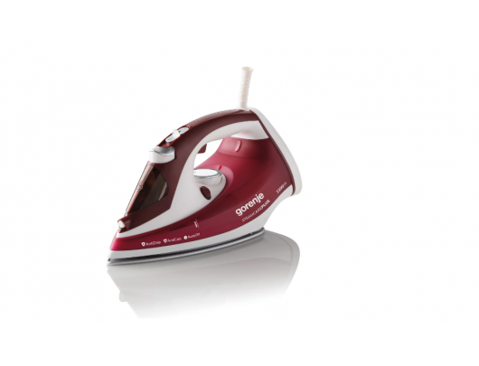 Lygintuvas Gorenje Steam Iron SIH2200RBC Steam Iron, 2200 W, Water tank capacity 280 ml, Continuous steam 30 g/min, Red/White, Auto power off