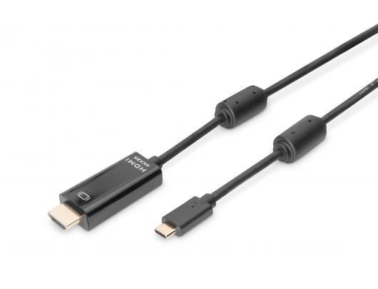 Kabelis Digitus USB Type-C adapter cable, Type-C to HDMI A M/M, 2.0m, 4K/60Hz, 18GB, bl, gold