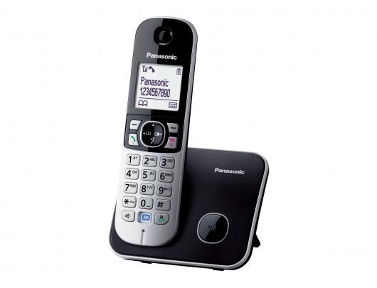 Telefonas Panasonic KX-TG6811, LCD ekranas, skambintojo ID, garsiakalbis, juodas