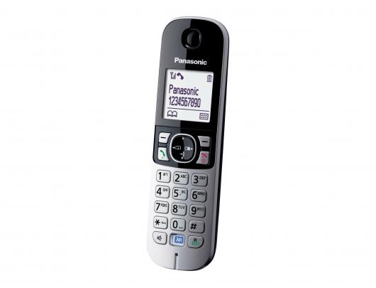 Telefonas Panasonic KX-TG6811, LCD ekranas, skambintojo ID, garsiakalbis, juodas
