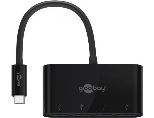 Adapteris Goobay 4-Port USB-C Multiport Adapter 61073 Black, USB-A, Type-C