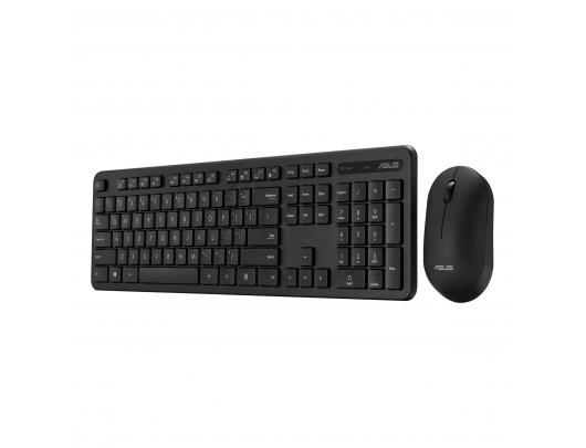Klaviatūra Asus Keyboard and Mouse Set CW100 Keyboard and Mouse Set, Wireless, Mouse included, Batteries included, RU, Black