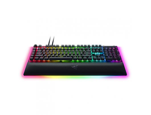 Klaviatūra Razer Mechanical Gaming Keyboard BlackWidow V4 Pro RGB LED light, US, Wired, Black, Green Switches, Numeric keypad