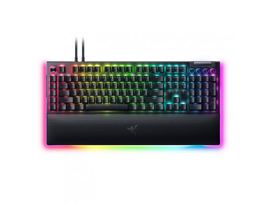 Klaviatūra Razer Mechanical Gaming Keyboard BlackWidow V4 Pro RGB LED light, US, Wired, Black, Green Switches, Numeric keypad