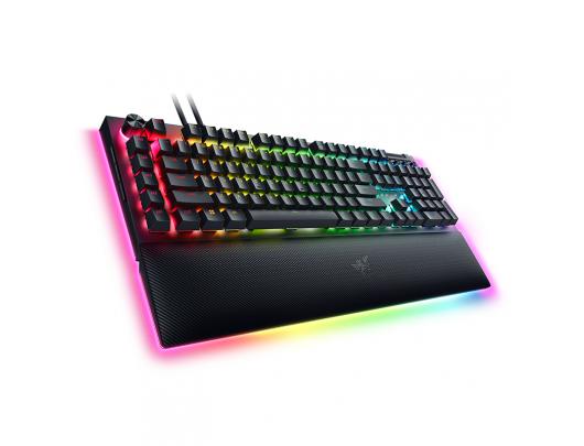 Klaviatūra Razer Mechanical Gaming Keyboard BlackWidow V4 Pro RGB LED light, NORD, Wired, Black, Green Switches, Numeric keypad