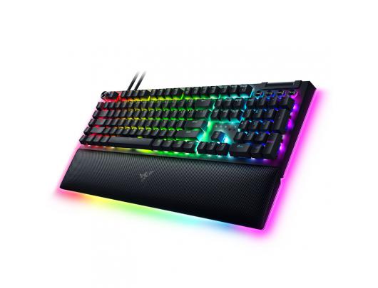 Klaviatūra Razer Mechanical Gaming Keyboard BlackWidow V4 Pro RGB LED light, NORD, Wired, Black, Yellow Switches, Numeric keypad