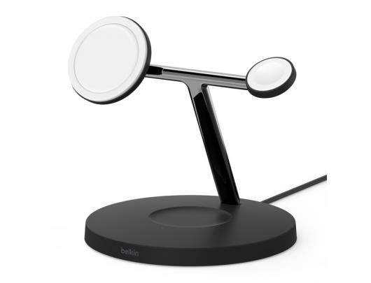 Belaidis įkroviklis Belkin Pro MagSafe 3in1 Wireless Charging Stand + AC Power Adapter BOOST CHARGE Black, 15 W