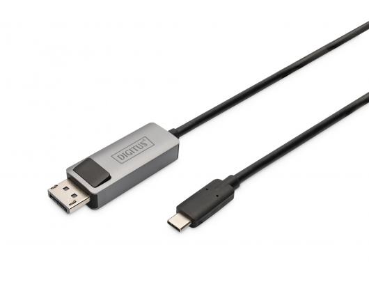 Kabelis Digitus Video adapter cable Male 24 pin USB-C Male Black 20 pin DisplayPort 2 m