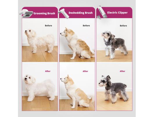 Kailio priežiūros komplektas PETKIT Air Clipper Pet Grooming Vacuum Kit 5in1 LM4 Grey/White