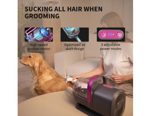 Kailio priežiūros komplektas PETKIT Air Clipper Pet Grooming Vacuum Kit 5in1 LM4 Grey/White