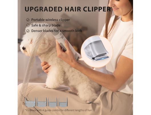 Kailio priežiūros komplektas PETKIT Air Clipper Pet Grooming Vacuum Kit 5in1 LM4 Grey/White