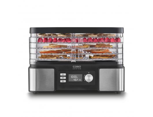 Vaisių džiovyklė Caso Food Dehydrator DH 450 Power 370-450 W, Number of trays 5, Temperature control, Integrated timer, Black/Stainless Steel