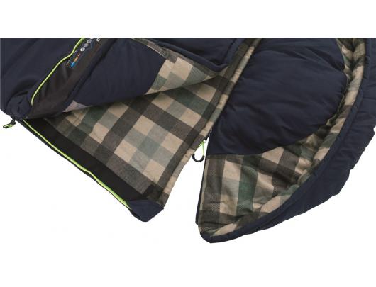 Miegmaišis Outwell Camper Lux "L", Sleeping Bag, 235x90 cm, 2 way open - auto lock, L-shape, Deep Blue