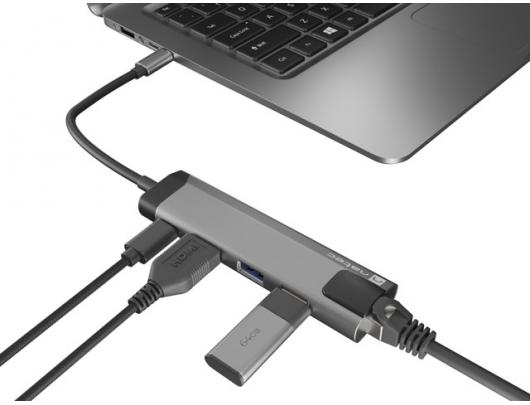 Tinklo adapteris Natec Docking station USB-C Grey