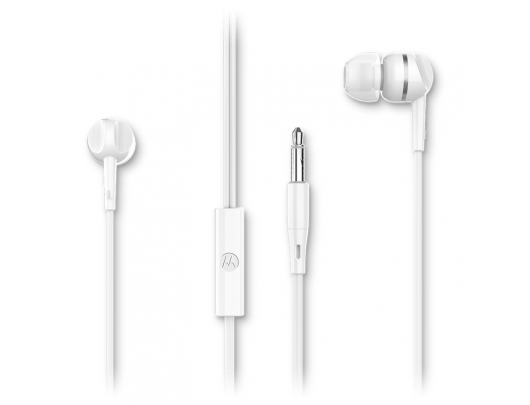 Ausinės Motorola Headphones Earbuds 105 Built-in microphone, In-ear, 3.5 mm plug, White