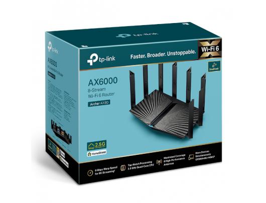 Maršrutizatorius TP-LINK AX6000 8-Stream Wi-Fi 6 Router with 2.5G Port Archer AX80 802.11ax, 4804+1148 Mbit/s, 10/100/1000 Mbit/s, Ethernet LAN (RJ-45