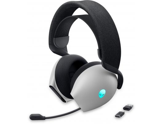 Ausinės Dell Alienware Dual Mode Wireless Gaming Headset AW720H Over-Ear, Built-in microphone, Lunar Light, Noise canceling, Wireless