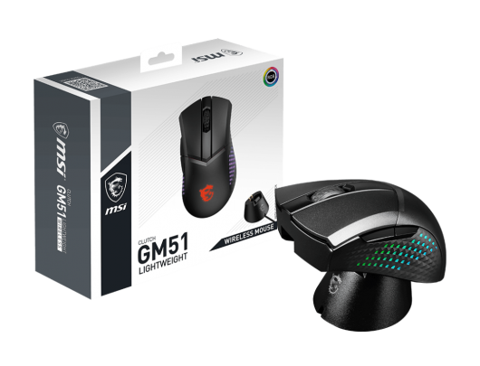 Pelė MSI Lightweight Wireless Gaming Mouse GM51 Gaming Mouse, 2.4GHz, Wireless, Black