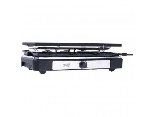 Elektrinis grilis Adler Raclette - electric grill AD 6616 Table, 1400 W,  Black/Stainless steel