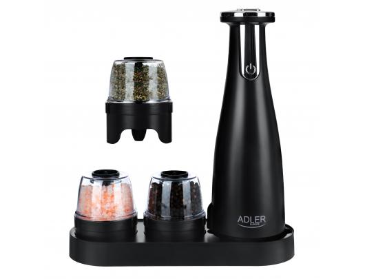 Druskos ir pipirų malūnėliai Adler Electric Salt and pepper grinder AD 4449b Grinder 7 W Housing material ABS plastic Lithium Mills with ceramic quer