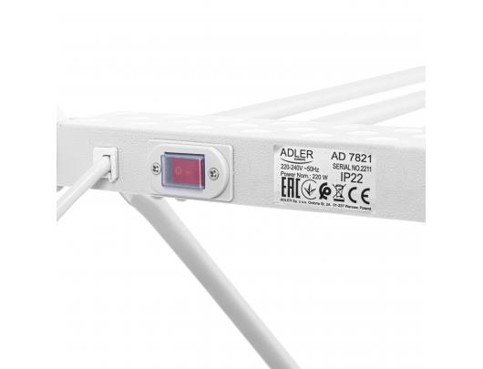 Sulankstoma elektrinė drabužių džiovyklė Adler AD 7821 Sidabrinė/Balta