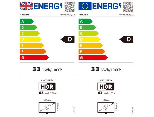 Televizorius Philips 	43PFS6808/12 43" (108 cm) Smart TV FHD Wi-Fi DVB-T/T2/T2-HD/C/S/S2