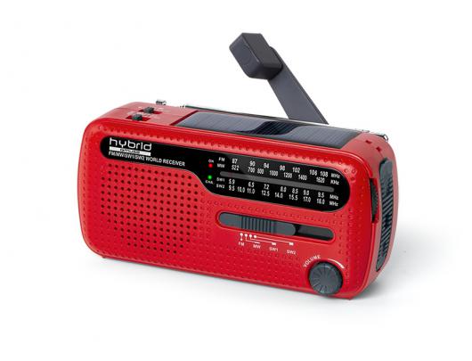 Radijo imtuvas Muse Radio MH-07RED Red, su saulės baterija ir įkrovimo rankena