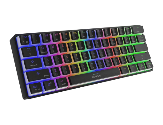 Klaviatūra Genesis THOR 660 RGB Mechanical Gaming Keyboard Ultra-fast response time; Dual connectivity mode; Choose your favourite RGB lighting mode,