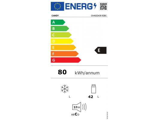 Šaldytuvas Candy Refrigerator CHASD4351EBC Energy efficiency class E Free standing Larder Height 51 cm Fridge net capacity 42 L 37 dB Black
