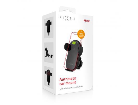 Automobilinis belaidis įkroviklis FIXED Matic Juodas