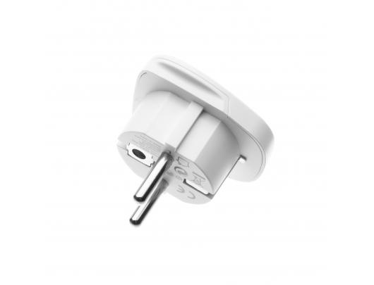 Adapteris Power, CEE 7/7, Type A, B, C, G, I, J, L, N, E, F, baltas.
