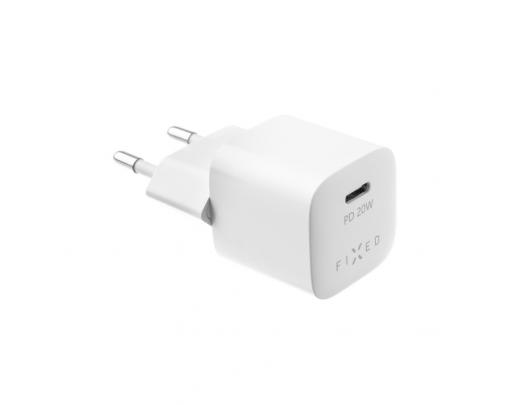 Įkroviklis Fixed Mini Travel Charger USB-C/USB-C Cable Fast charging, White, 20 W