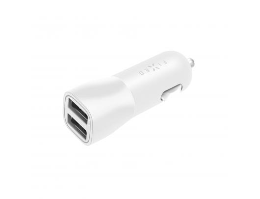 Automobilinis įkroviklis Fixed Car Charger Dual White, 15 W